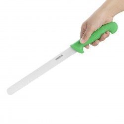 Couteau à génoise dentelé Hygiplas vert 254mm 2