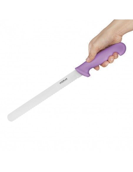Couteau à génoise dentelé Hygiplas violet 254mm