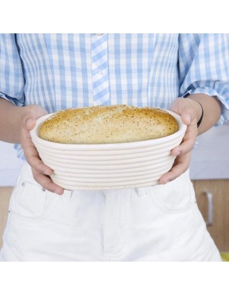Panier de fermentation ovale en rotin Vogue 210x150x80mm