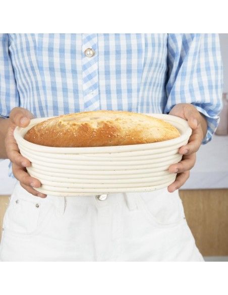 Panier de fermentation ovale en rotin Vogue 250x150x80mm