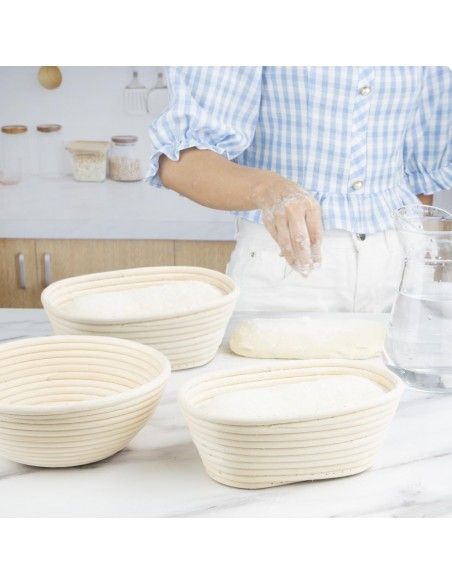 Panier de fermentation ovale en rotin Vogue 250x150x80mm