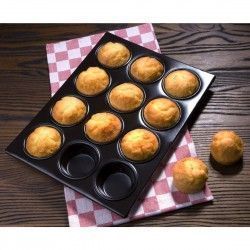 Plaque aluminium antiadhésive de 12 moules à muffins Vogue 2