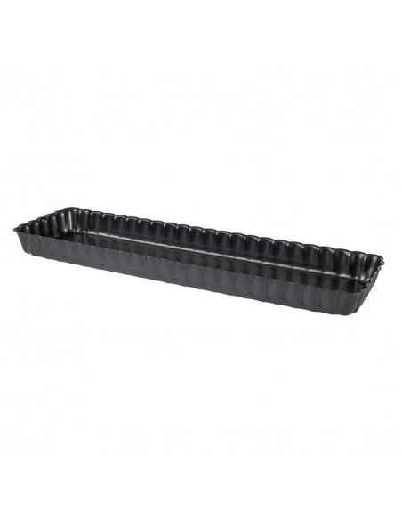Moule à tarte rectangulaire antiadhésif avec fond amovible De Buyer 36cm