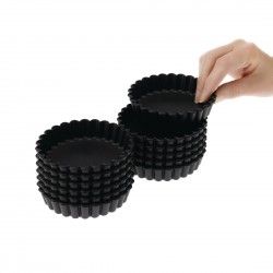 Moules à tartelette ronds cannelés Exoglass Matfer Bourgeat 100mm (lot de 12) 2