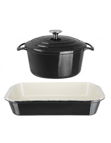 Ensemble 1 cocotte et 1 plat à rôtir en fonte Vogue Cook Like A Pro