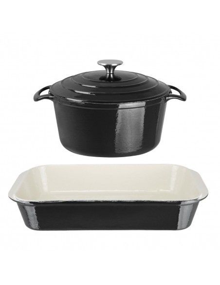 Ensemble 1 cocotte et 1 plat à rôtir en fonte Vogue Cook Like A Pro