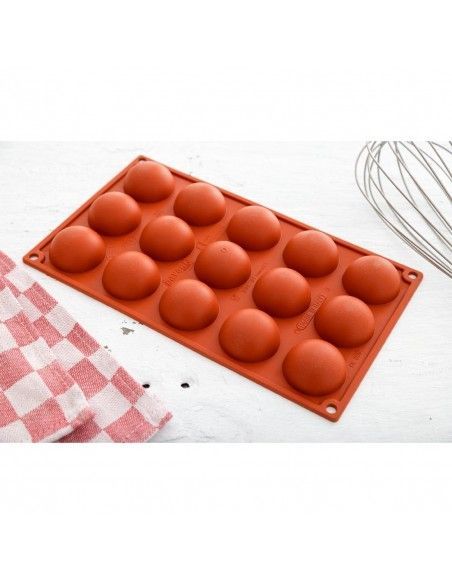 Plaque 15 demi-sphères en silicone Pavoni Formaflex