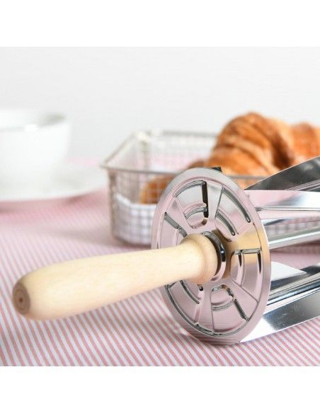 Rouleau à croissants en inox poignée bois Gobel Louis Tellier 510x95x95mm
