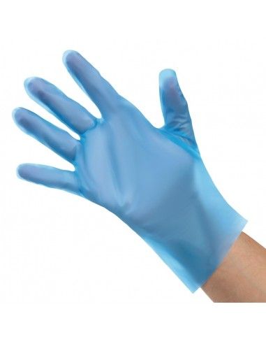 Gants alimentaires en TPE non poudrés bleus Nisbets Essentials L (lot de 200)