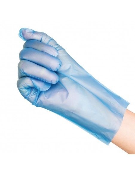 Gants alimentaires en TPE non poudrés bleus Nisbets Essentials L (lot de 200)
