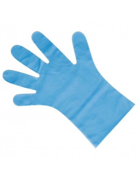 Gants alimentaires en TPE non poudrés bleus Nisbets Essentials L (lot de 200)