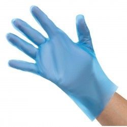 Gants alimentaires en TPE non poudrés bleus Nisbets Essentials M (lot de 200)