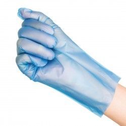 Gants alimentaires en TPE non poudrés bleus Nisbets Essentials M (lot de 200) 2