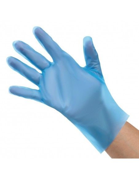 Gants alimentaires en TPE non poudrés bleus Nisbets Essentials XL (lot de 200)