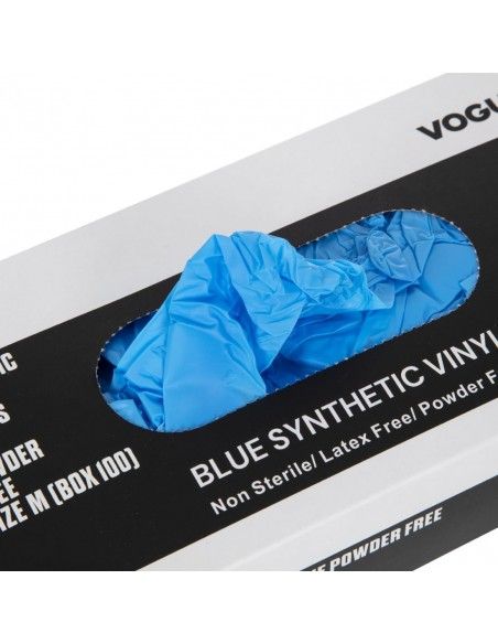 Gants alimentaires en vinyle non poudrés Hygiplas bleus M (Lot de 100)