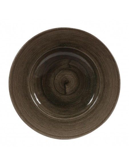 Bols à bord large Churchill Stonecast Patina Wide Iron Black 280mm (Lot de 12)