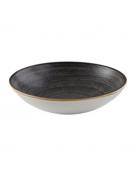 Assiettes coupes rondes Churchill Stonecast Raw Evolve Black 182mm (Lot de 12)