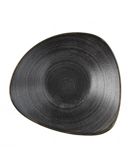 Bols triangulaires Churchill Stonecast Raw Lotus Black 229mm (Lot de 12)