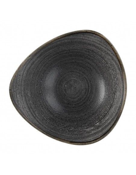 Bols triangulaires Churchill Stonecast Raw Lotus Black 178mm (Lot de 12)