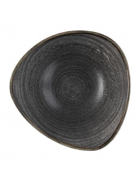 Bols triangulaires Churchill Stonecast Raw Lotus Black 178mm (Lot de 12)