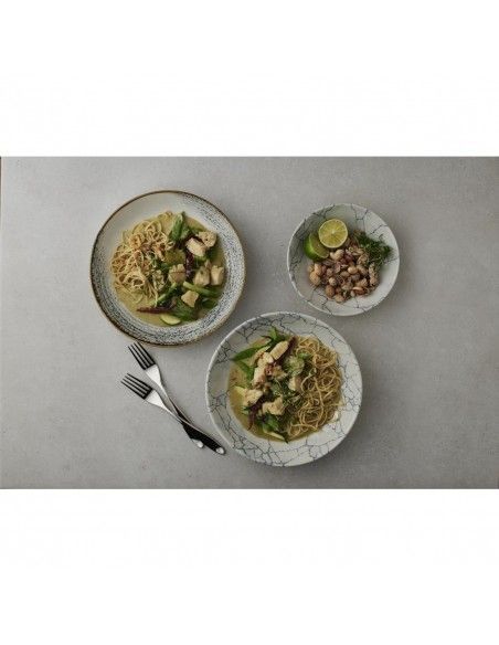 Assiettes coupe ronde Churchill Studio Prints Kintsugi Pearl Evolve Grey 248mm (Lot de 12)