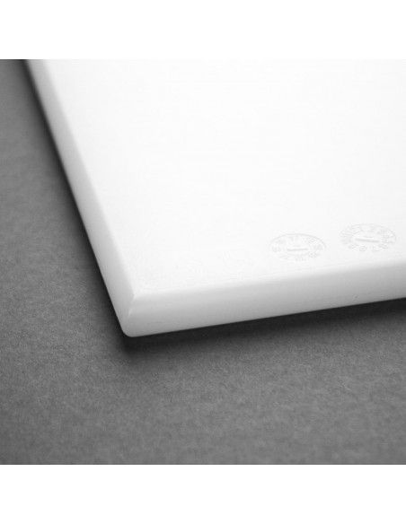 Planche à découper anti-bactérienne en haute densité Hygiplas blanche