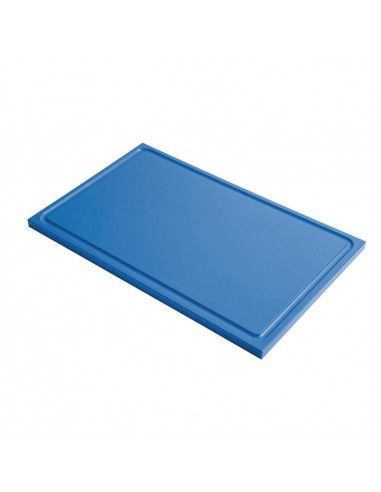 Planche à découper avec rigole GN1/2 en polyéthylène haute densité Gastro M  bleue