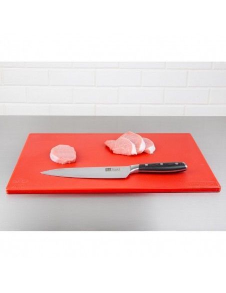Planche à découper antibactérienne basse densité Hygiplas rouge
