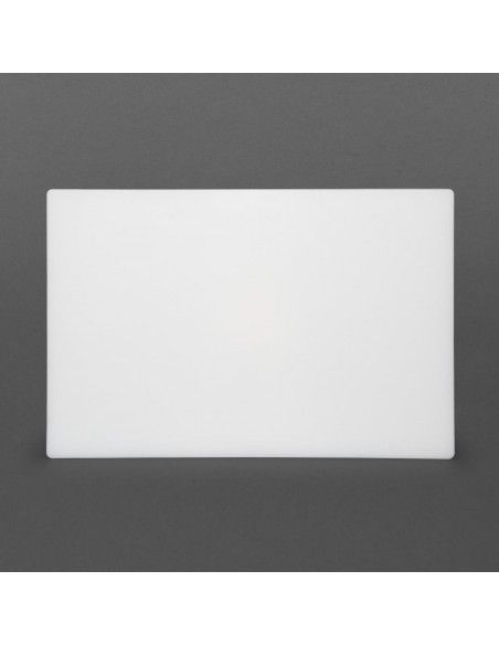 Planche à découper antibactérienne basse densité Hygiplas blanche