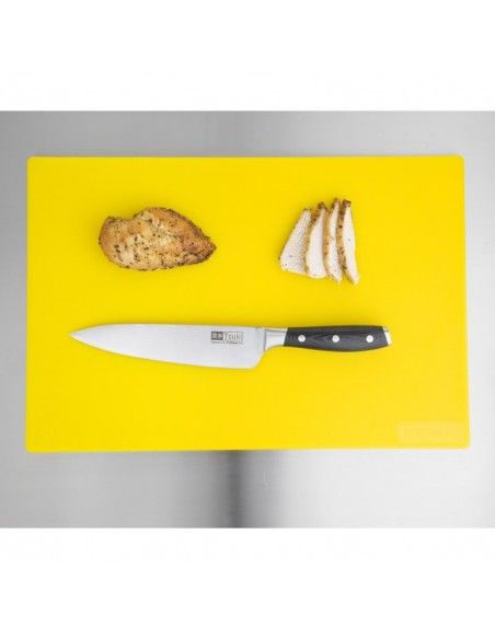 Planche à découper antibactérienne basse densité Hygiplas jaune