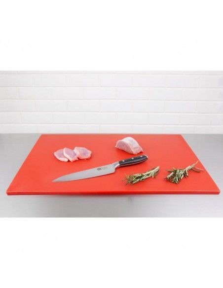 Grande planche à découper basse densité Hygiplas rouge