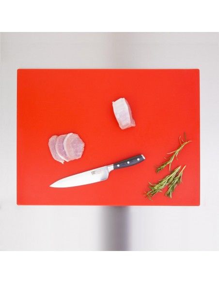 Grande planche à découper basse densité Hygiplas rouge