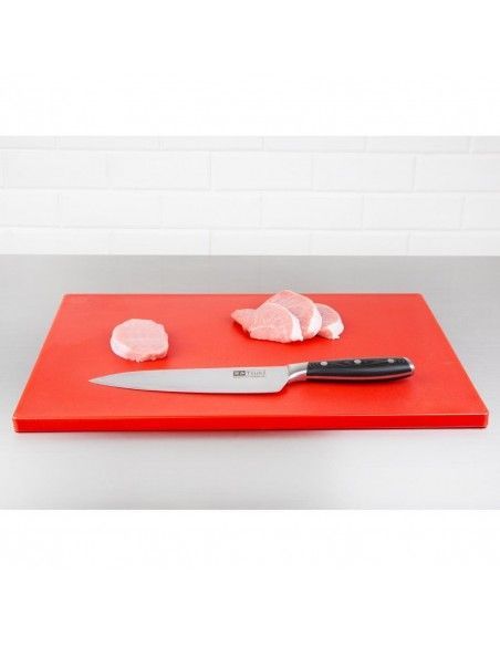 Grande planche à découper épaisse basse densité Hygiplas rouge