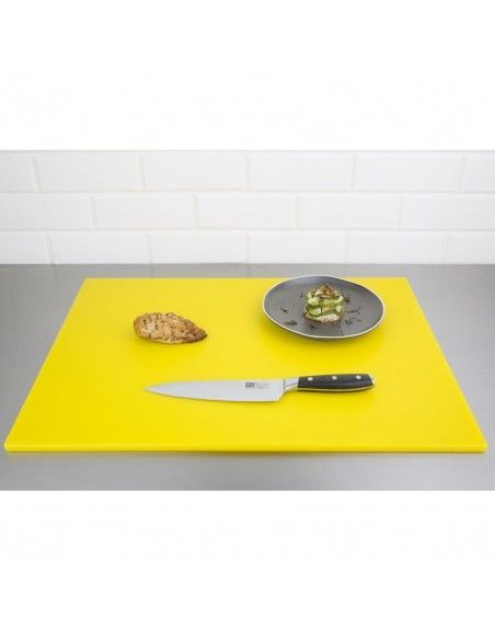Grande planche à découper basse densité Hygiplas jaune