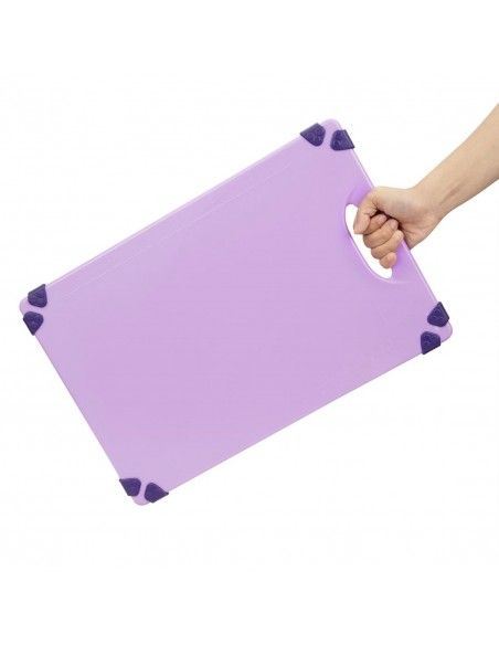 Planche à découper antidérapante professionnelle Hygiplas violette 458x306mm