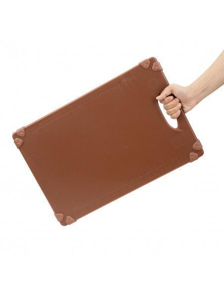 Planche à découper antidérapante professionnelle Hygiplas marron 458x306mm