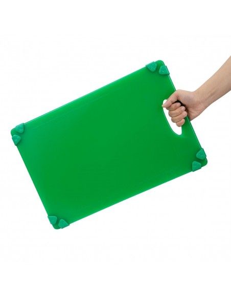 Planche à découper antidérapante professionnelle Hygiplas verte 458x306mm
