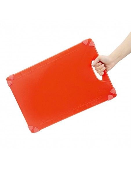 Planche à découper antidérapante professionnelle Hygiplas rouge 458x306mm