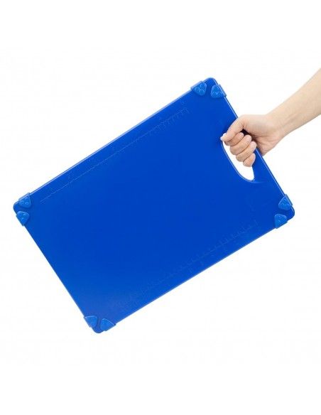 Planche à découper antidérapante professionnelle Hygiplas bleue 458x306mm