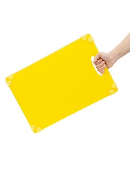 Planche à découper antidérapante professionnelle Hygiplas jaune 458x306mm