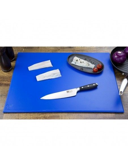 Grande planche à découper haute densité Hygiplas bleue
