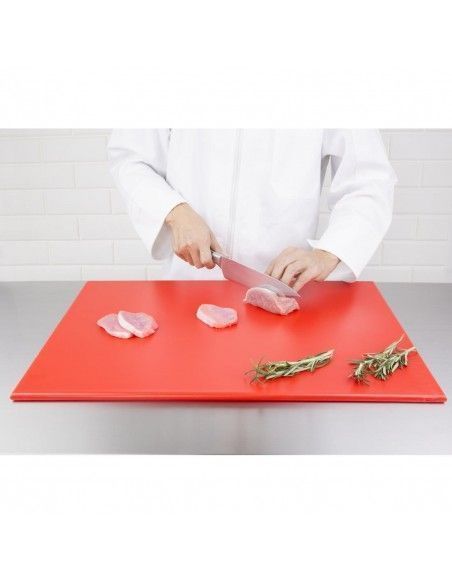 Grande planche à découper haute densité Hygiplas rouge