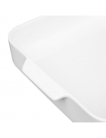 Plats à four carrés avec poignées Olympia Whiteware 260x225x50mm (lot de 2)