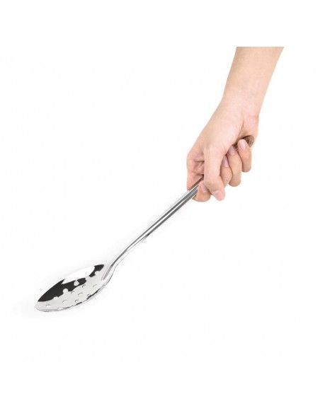 Cuillère de service perforée en acier inoxydable Vogue 330mm
