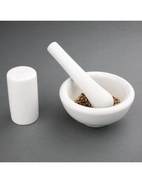 Pilon et mortier en porcelaine Vogue 115mm
