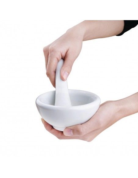 Pilon et mortier en porcelaine Vogue 115mm
