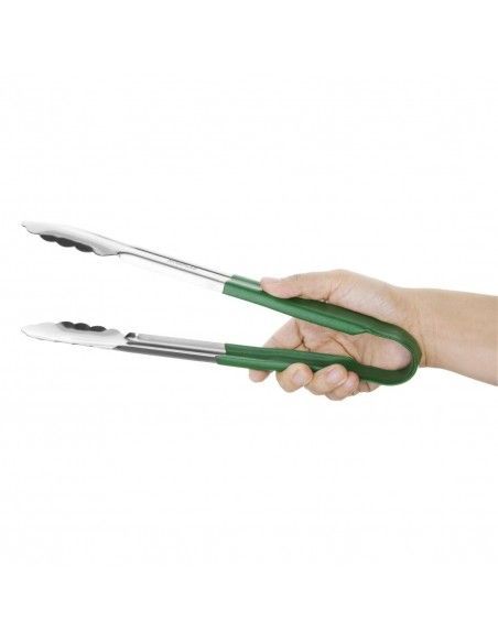 Pince de service à code couleur Hygiplas 300mm verte