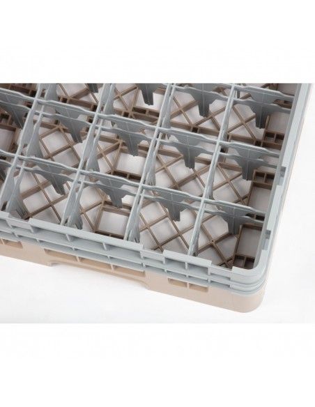 Casier à verres 25 compartiments Camrack Cambro beige hauteur max 133mm