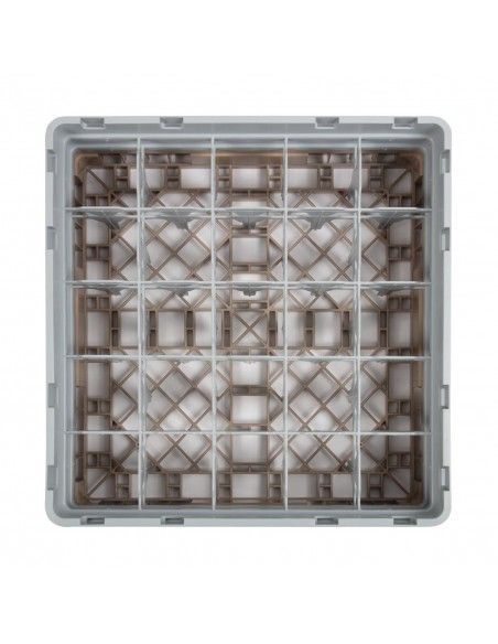 Casier à verres 25 compartiments Camrack Cambro beige hauteur max 133mm