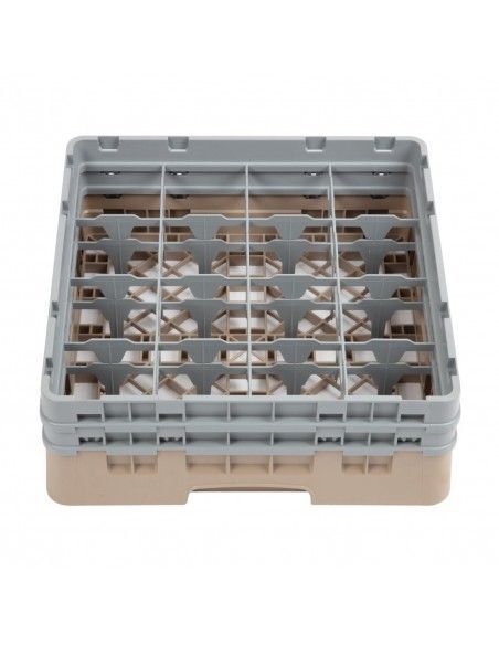 Casier à verres 16 compartiments Camrack Cambro beige hauteur max 133mm